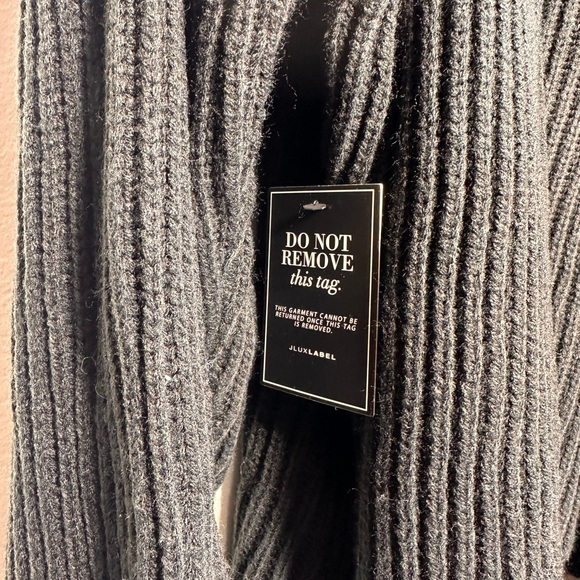 JLUXLABEL Ribbed Knit Wrap Sweater with Buckle Detail - Picture 4 of 6